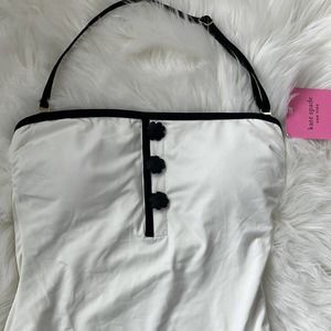 Kate Spade Falling Flower V-Neck One-Piece Swimsuit * Size Large MSRP $90 wom804